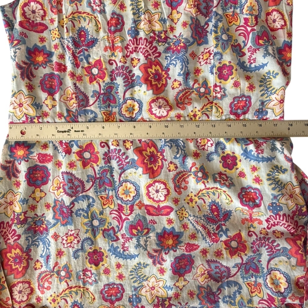 NWT Talbots Charming Floral Belted Voile Mazi Dress size 12 cotton, lined - Picture 12 of 15